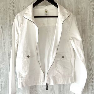 Lole White cotton lightweight jacket women's medium